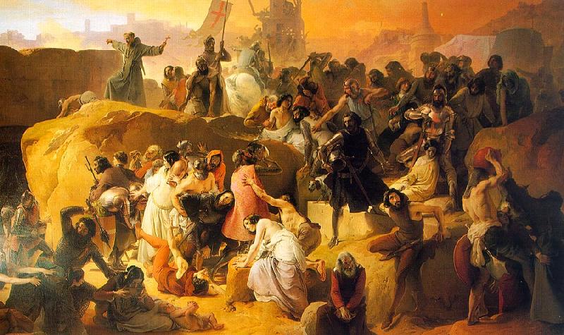 Francesco Hayez Crusaders Thirsting near Jerusalem France oil painting art